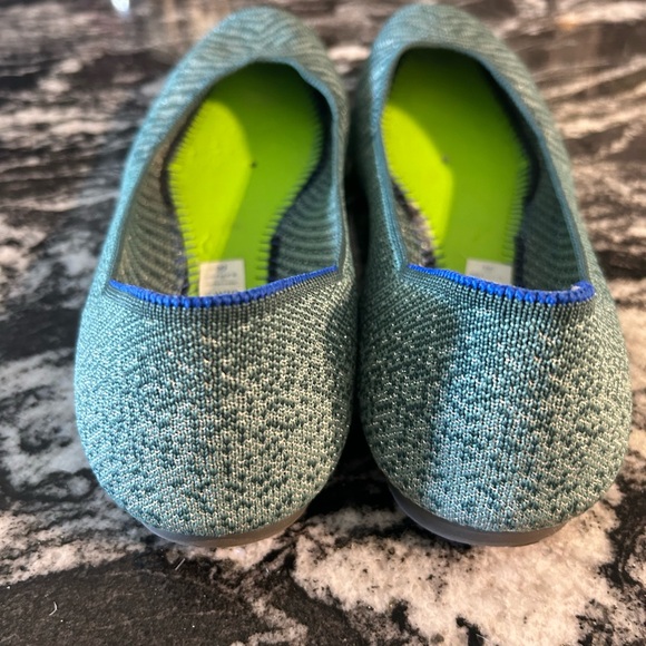 Rothy’s teal metallic square flats 10 - Picture 4 of 4